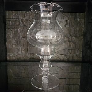 Princess House Heritage Two Piece Crystal Hurricane Candle Lamp #410